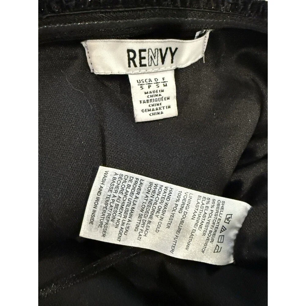 Renvy Sequin Tube Top Womens Small Black Y2K Lined Stretch Whimsigoth Festival
